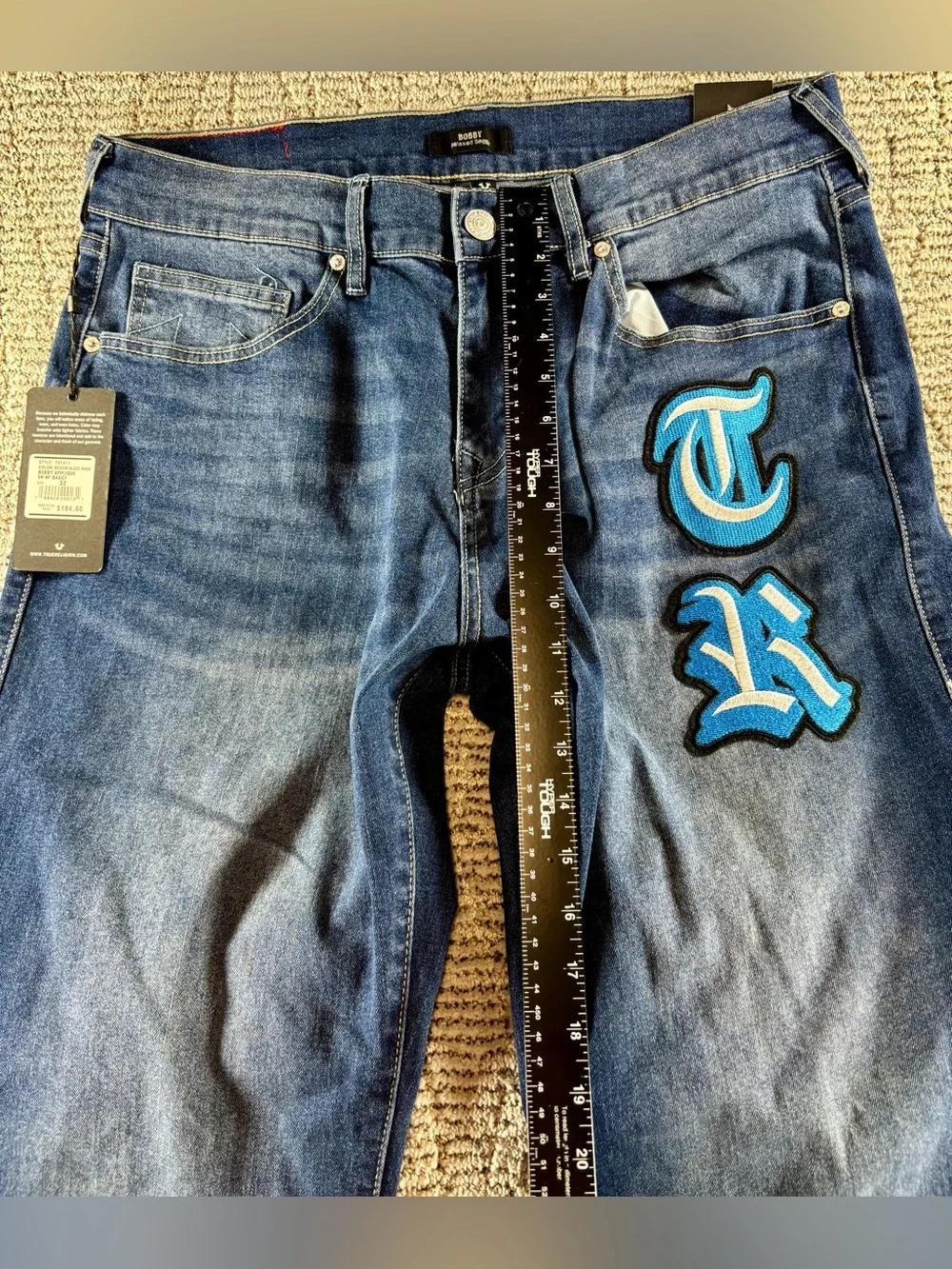 NWT True Religion Men’s 32/32 Medium Blaze Wash Bobby Relaxed Baggy Jeans